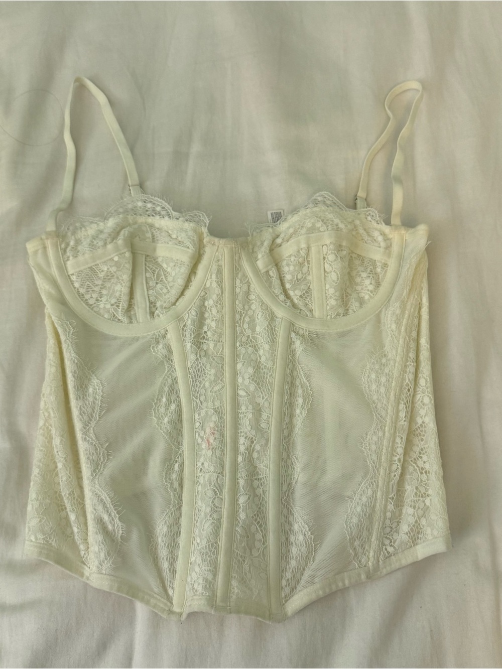 Urban Outfitters Lace Bustier Camisole in Cream